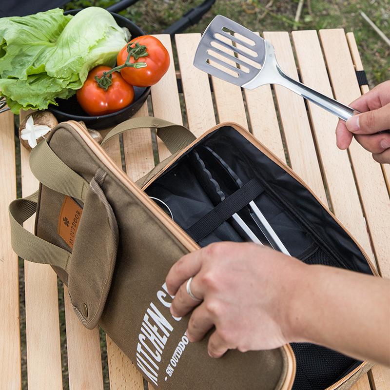 Camping Cooking Set With Bag - 8 adet Kamp Mutfak Tencere Seti