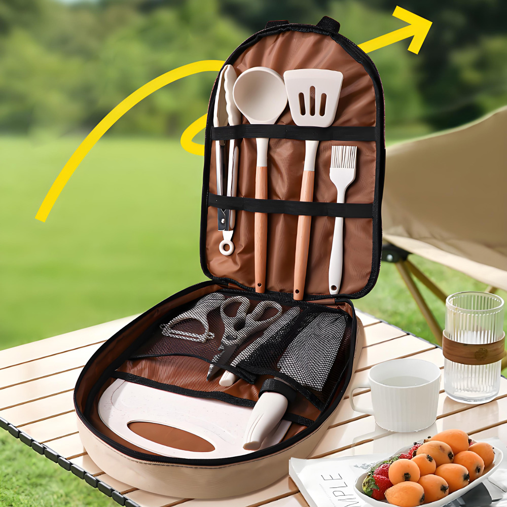Camping Cooking All In One - 10 Parça Taşınabilir Kamp Yemek Pişirme