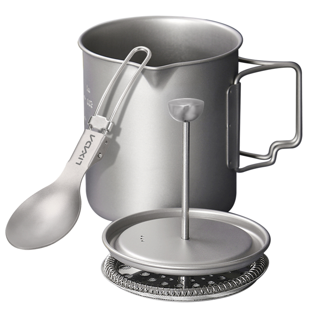 Camping Cooking Cup - Lixada 750ml titanyum kahve fincanı kupa