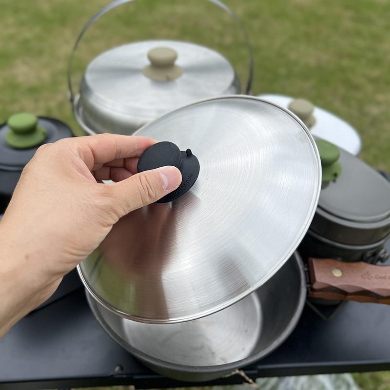 Camping Cooking Cup - 1 adet silikon tencere kapağı topuzu