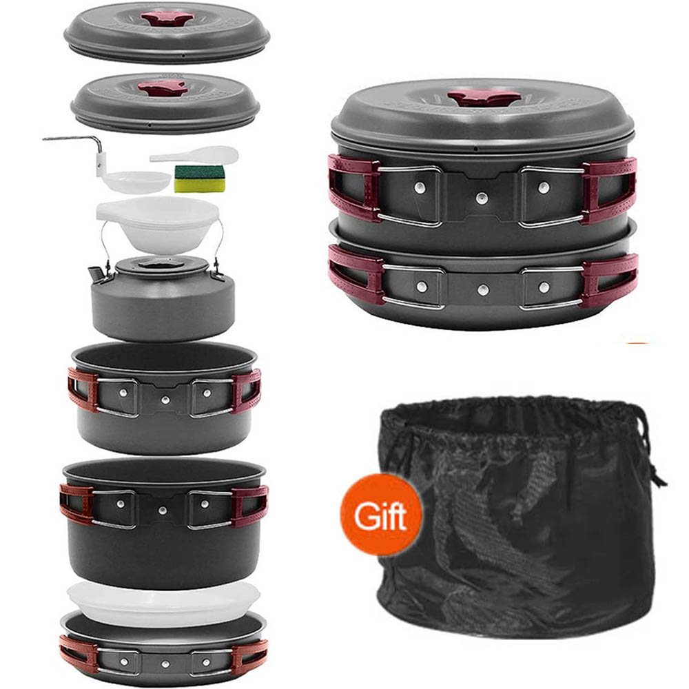 Camping Cooking Set With Bag - Açık pişirme 3-4 kişi piknik seti
