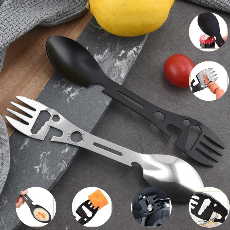 Camping Cooking Set Lightweight - Taşınabilir Paslanmaz Çelik Çatal Kaşık Çok