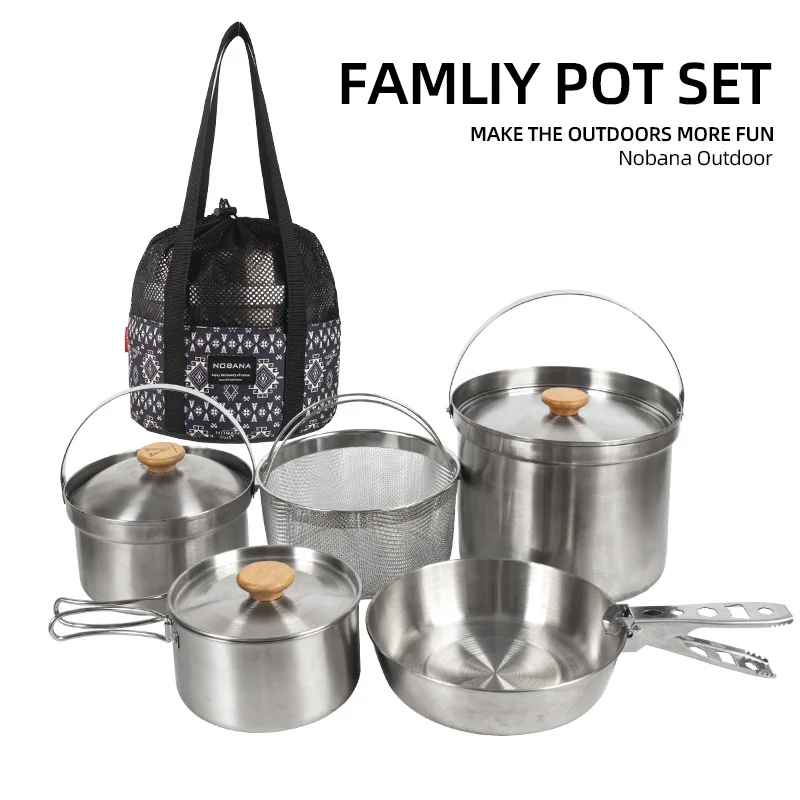 Camping Cooking Pot Set - 2026 Yeni Açık Hava Paslanmaz Çelik