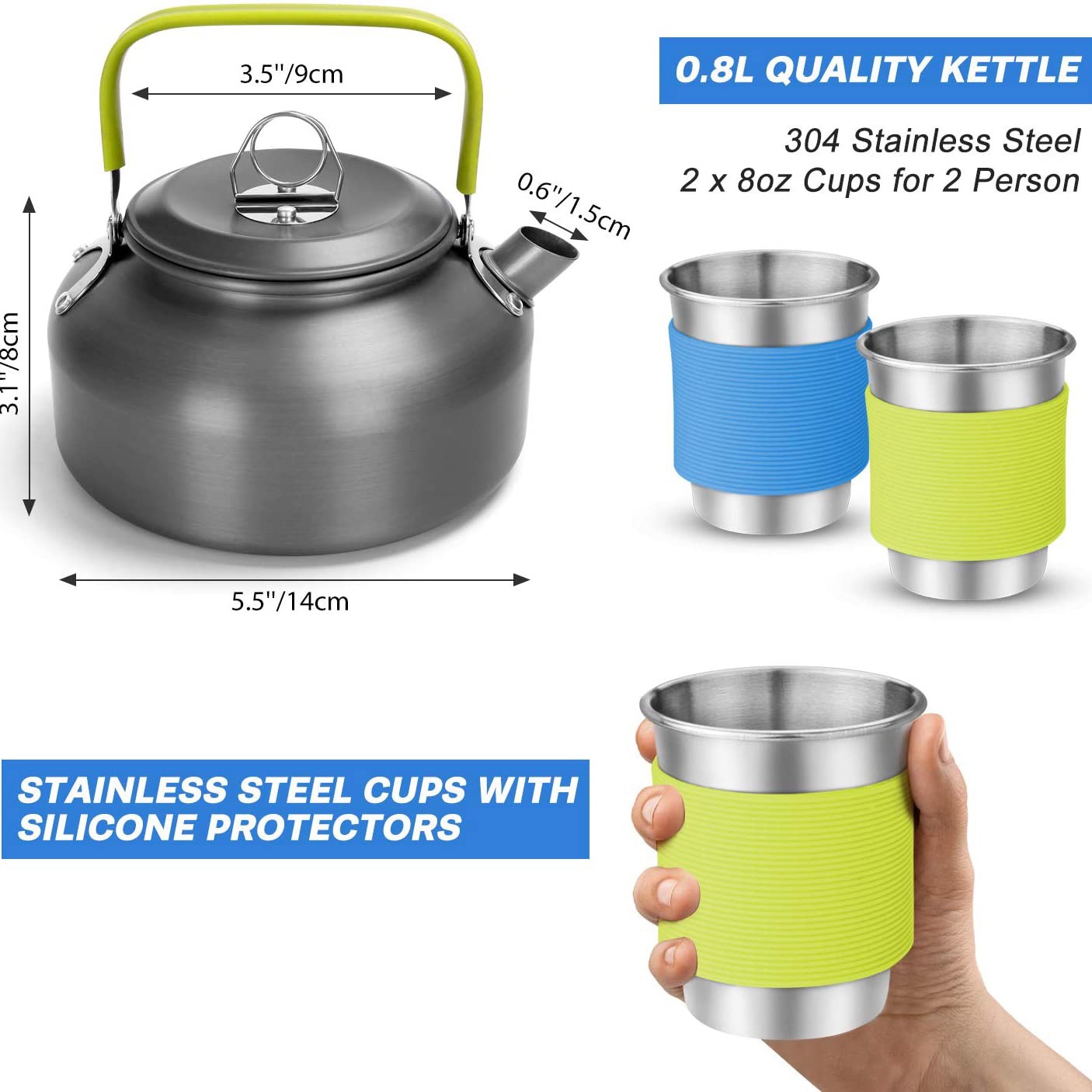 Su Isıtıcılı Açık Hava Kamp Ye - Camping Cooking Set Lightweight incelemesi ve fiyatı