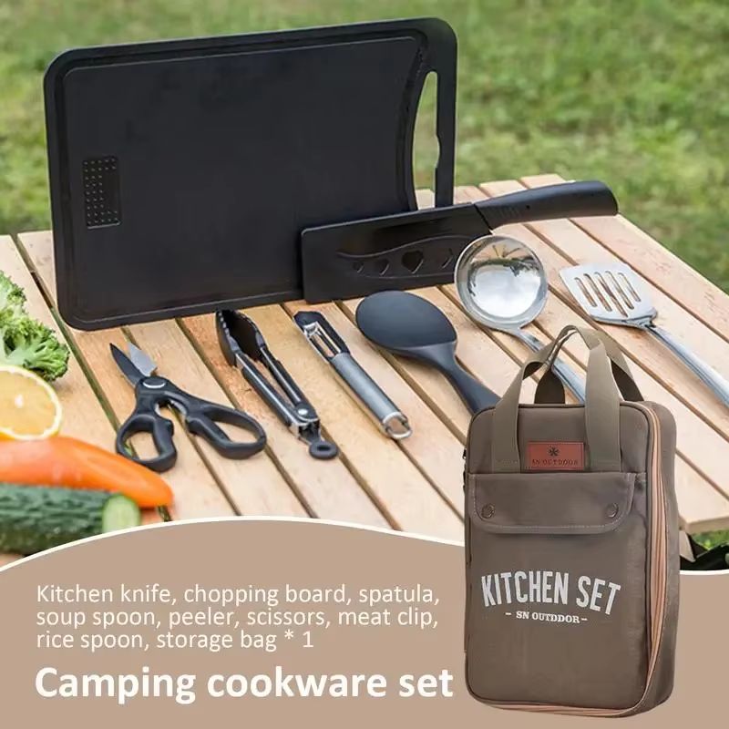 8 adet Kamp Mutfak Tencere Set - Camping Cooking Set With Bag incelemesi ve fiyatı