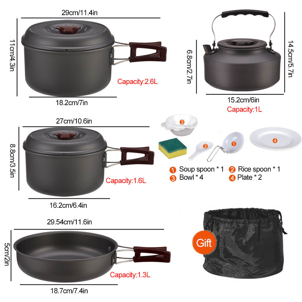 Açık pişirme 3-4 kişi piknik s - Camping Cooking Set With Bag incelemesi ve fiyatı