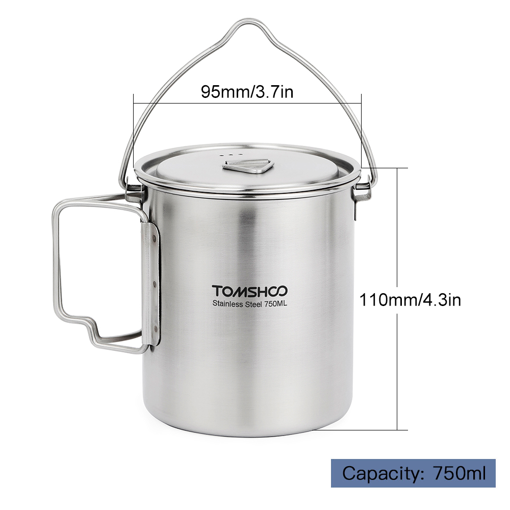 TOMSHOO 750ml Paslanmaz Çelik  - Camping Cooking Cup incelemesi ve fiyatı