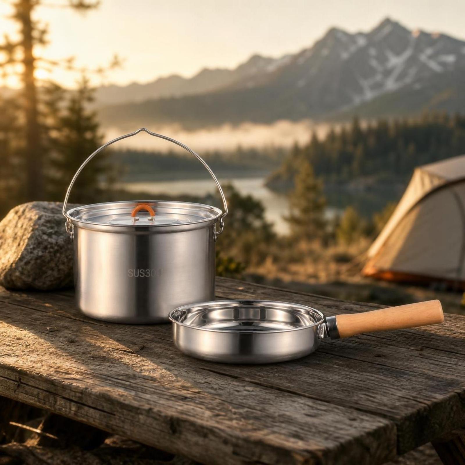 Dış Mekan Kullanımı İçin 304 P - Camping Cooking Pot Set incelemesi ve fiyatı